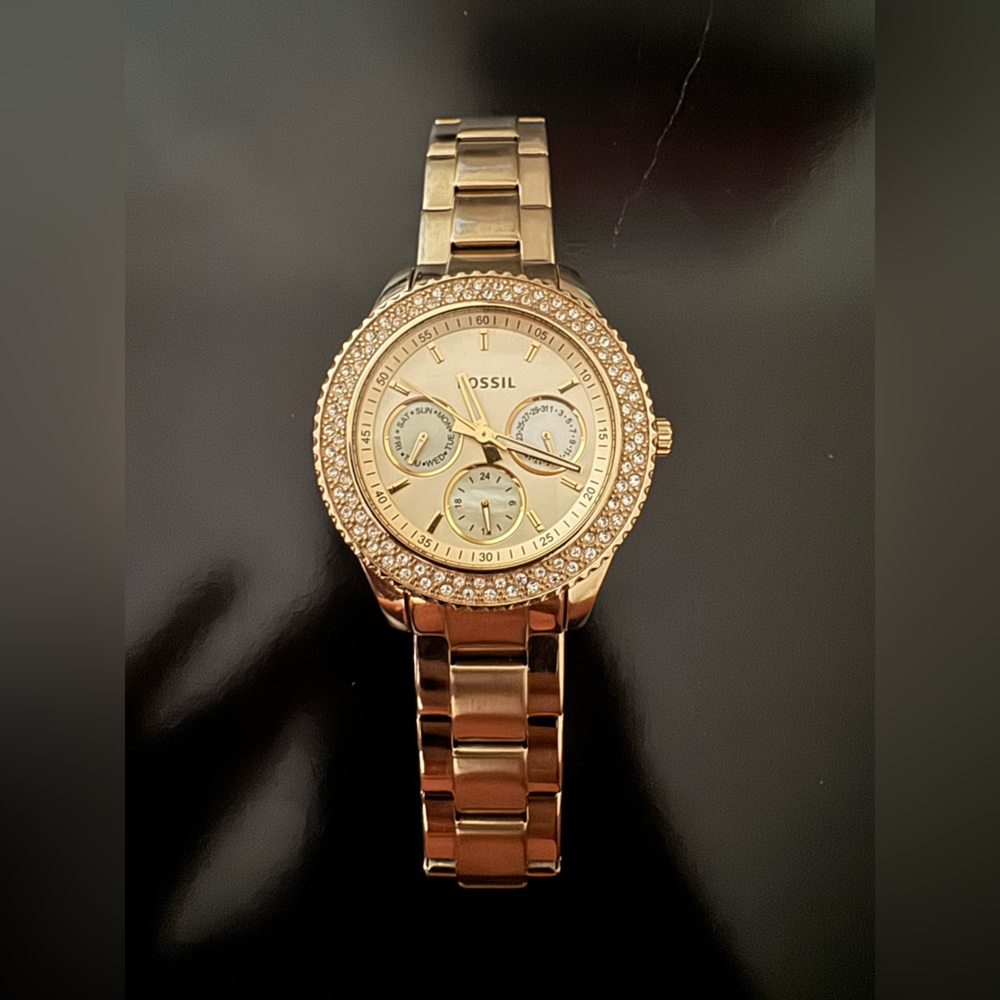 Fossil - Stella ES3103 Women's Stainless Steel Analog Rose Dial Quartz Watch